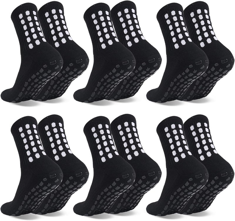 Barrlves Store 6 Pairs Grip Soccer Socks Colorful Non Slip Sports Football Basketball Hospital Yoga Socks for Men Women - Image 1